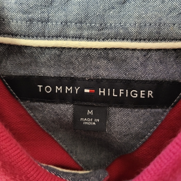 Tommy Hilfiger Medium Polo Shirt Pink and Purple - Picture 3 of 3